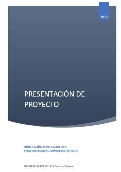 Formato para presentación de proyectos vinculación